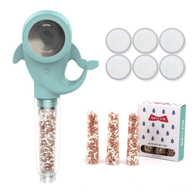 Bebesia Dolphin Filter Shower Head Set with Filter Refills