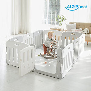 ALZiP G+ Baby Room Mat Partition Basic Plain Gray 12pcs