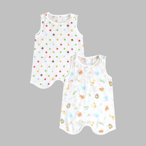 Organic Boom Gauze Sleeping Vest - Zoo Park Size 100