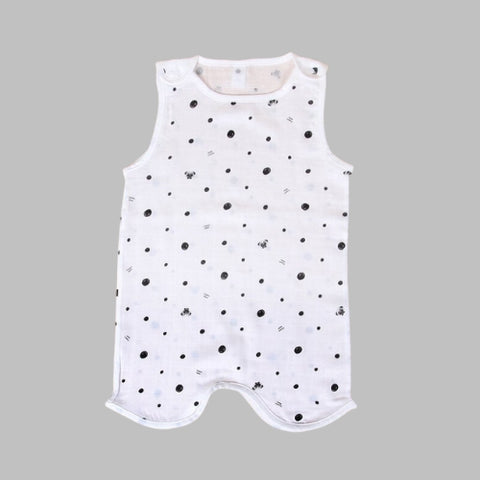 Organic Boom Bamboo Gauze Sleeping Vest - Black Pug Size 100
