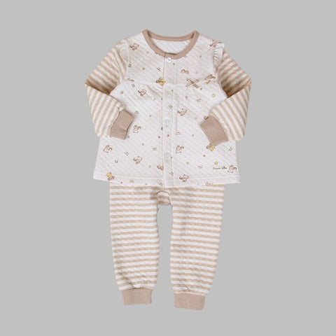 Organic Boom Girls Long Sleeve - Beige/Teddy Bear Size 80