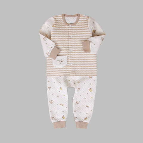 Organic Boom Pocket Long Sleeve - Beige/Teddy Bear Size 90